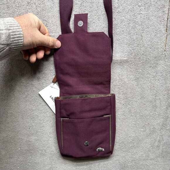 Lacoste Plum Crossbody Bag | Small‎ Nylon Purse | Croc Logo | New with Tag - Picture 6 of 13